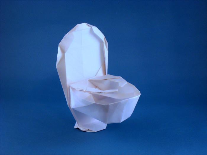 Origami Toilet by Go Kinoshita. Folded by Gilad Aharoni on giladorigami.com