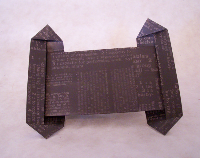 Origami Torah scroll by Joel Stern. Folded from 2 squares of scrapbooking paper by Gilad Aharoni on giladorigami.com