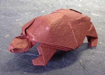 Origami Tortoise by Robert J. Lang. Folded from a square of