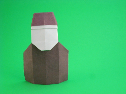 Origami Turk by David Petty. Folded from a rectangle of scrapbooking paper by Gilad Aharoni on giladorigami.com