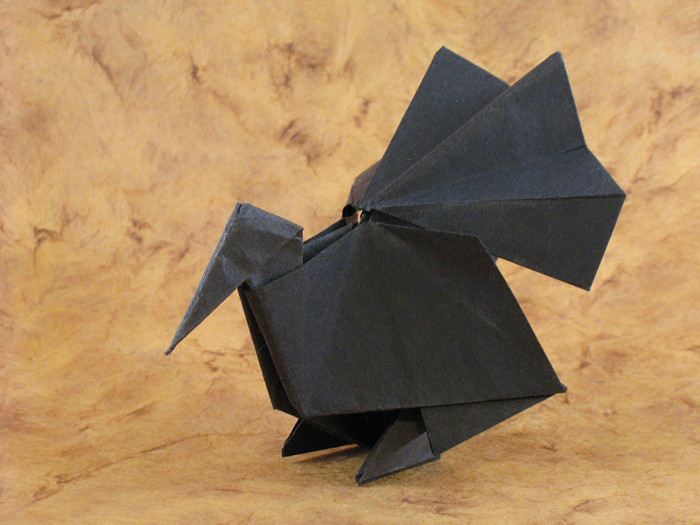 Origami Turkey by Gen Hagiwara. Folded from a square of origami paper by Gilad Aharoni on giladorigami.com