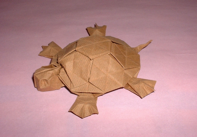 Origami Turtle by Romain Chevrier. Folded by Gilad Aharoni on giladorigami.com