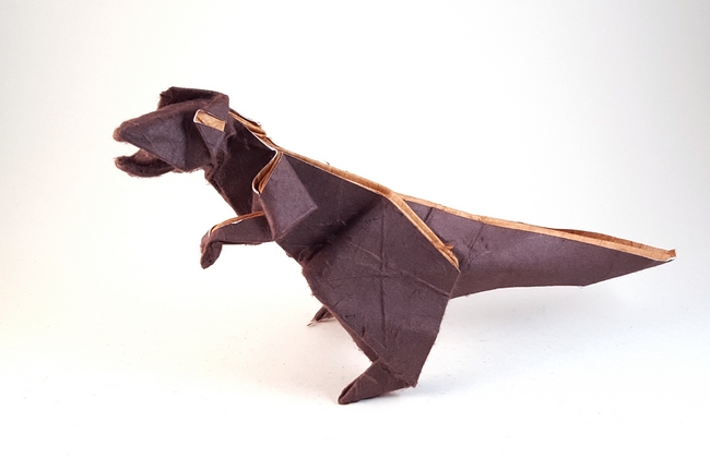 Origami Tyrannosaurus by Miyajima Noboru. Folded by Gilad Aharoni on giladorigami.com