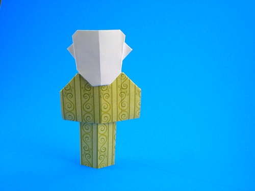 Origami The whole man by David Petty. Folded from a rectangle of scrapbooking paper by Gilad Aharoni on giladorigami.com
