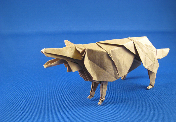 Origami Wolf by Hideo Komatsu. Folded by Gilad Aharoni on giladorigami.com