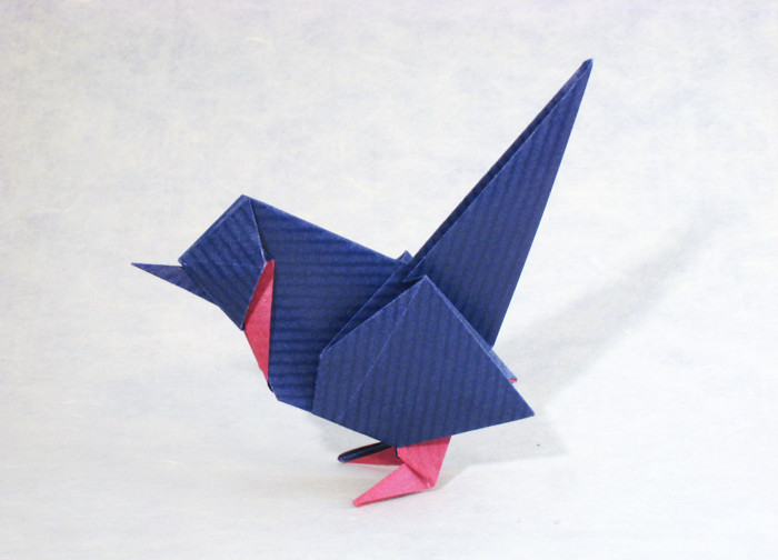 Origami Wren by Roman Diaz. Folded from a square of duo Kraft origami paper by Gilad Aharoni on giladorigami.com