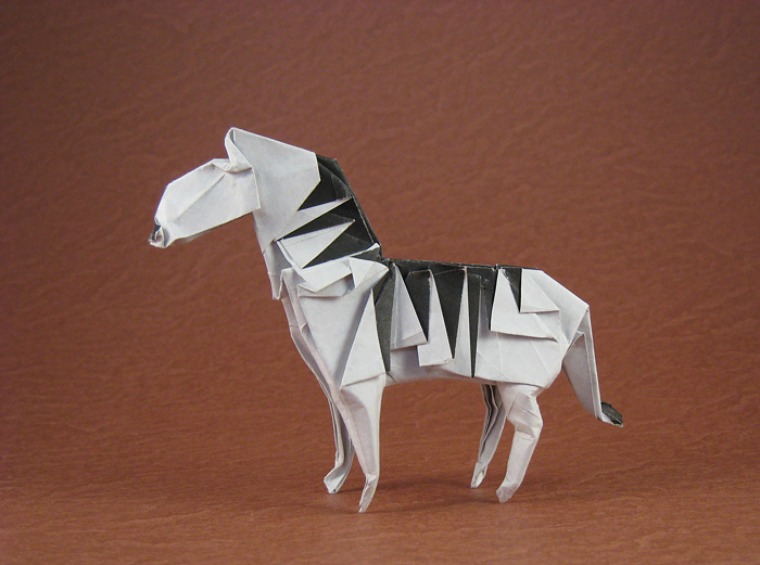 Origami Zebra by John Montroll. Folded by Gilad Aharoni on giladorigami.com