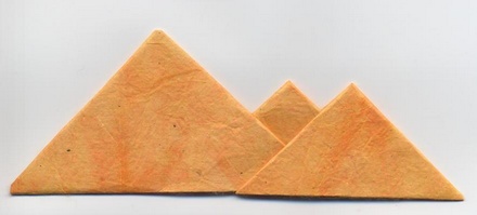 Origami 3 pyramids letterfold by Michel Grand on giladorigami.com