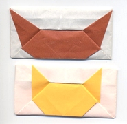 Origami Cat envelope by Michel Grand on giladorigami.com