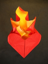 Origami Burnning heart by Alexander Krupnikov on giladorigami.com