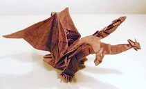 Origami King Ghidora - 3 headed dragon by Kozasa Keiichi on giladorigami.com