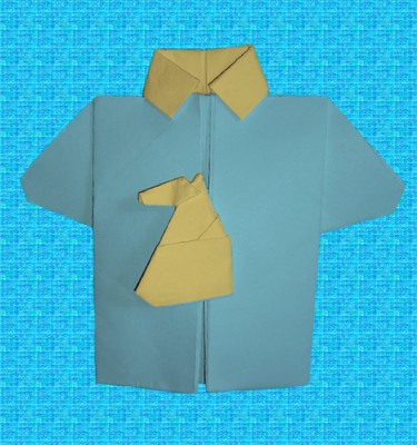 Origami Shirt with horse by Leonardo Pulido Martinez on giladorigami.com
