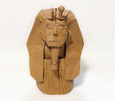 Origami Mask of Tutankhamun by Toyomura Takashi on giladorigami.com