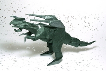 Origami Armored mechanical dinosaur by Miyamoto Shintaro on giladorigami.com