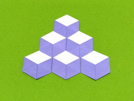 Origami 3D cube illusion by Nick Robinson on giladorigami.com