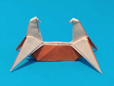 Origami Two birds in the nest by Paulius Mielinis on giladorigami.com