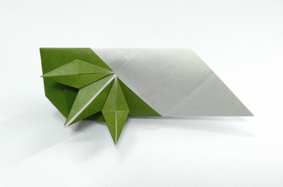 Origami Bamboo grass chopsticks wrapper by Futawatari Masako on giladorigami.com