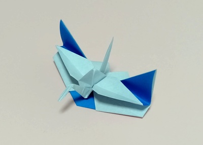 Origami Nameplate with crane by Takayama Michie on giladorigami.com